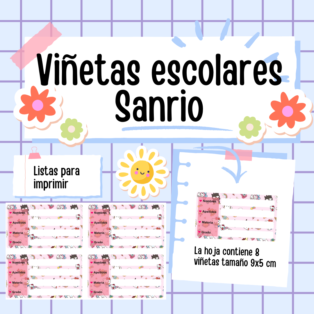 Viñetas escolares Sanrio