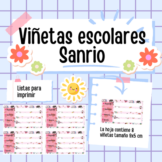 Viñetas escolares Sanrio